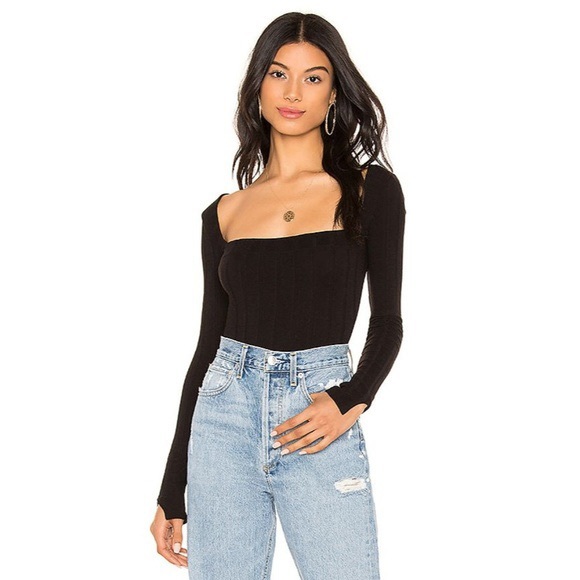 Free People Tops - {Free People} Beside Me Square Neck Body Suit